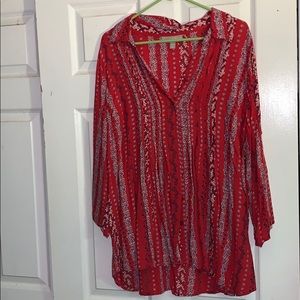 Red Blouse with flowers